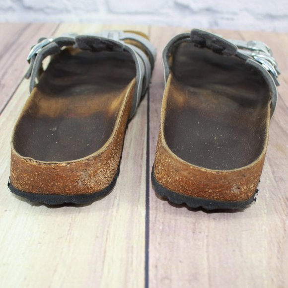 Birkenstock Xenia Gray Soft Footbed 3-Straps Sandals Size Eu 38 US 7 - Picture 9 of 11